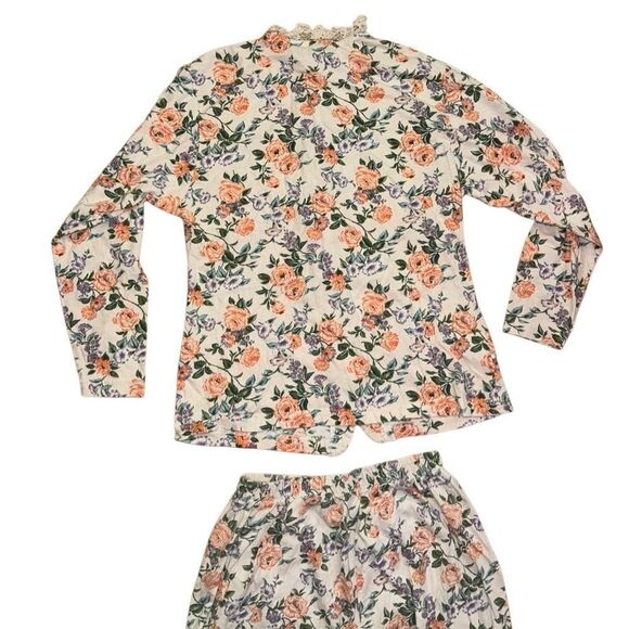 Vintage Gold Tag Victorias Secret 100% Cotton Floral Pajama Set - Size Small - Picture 4 of 10